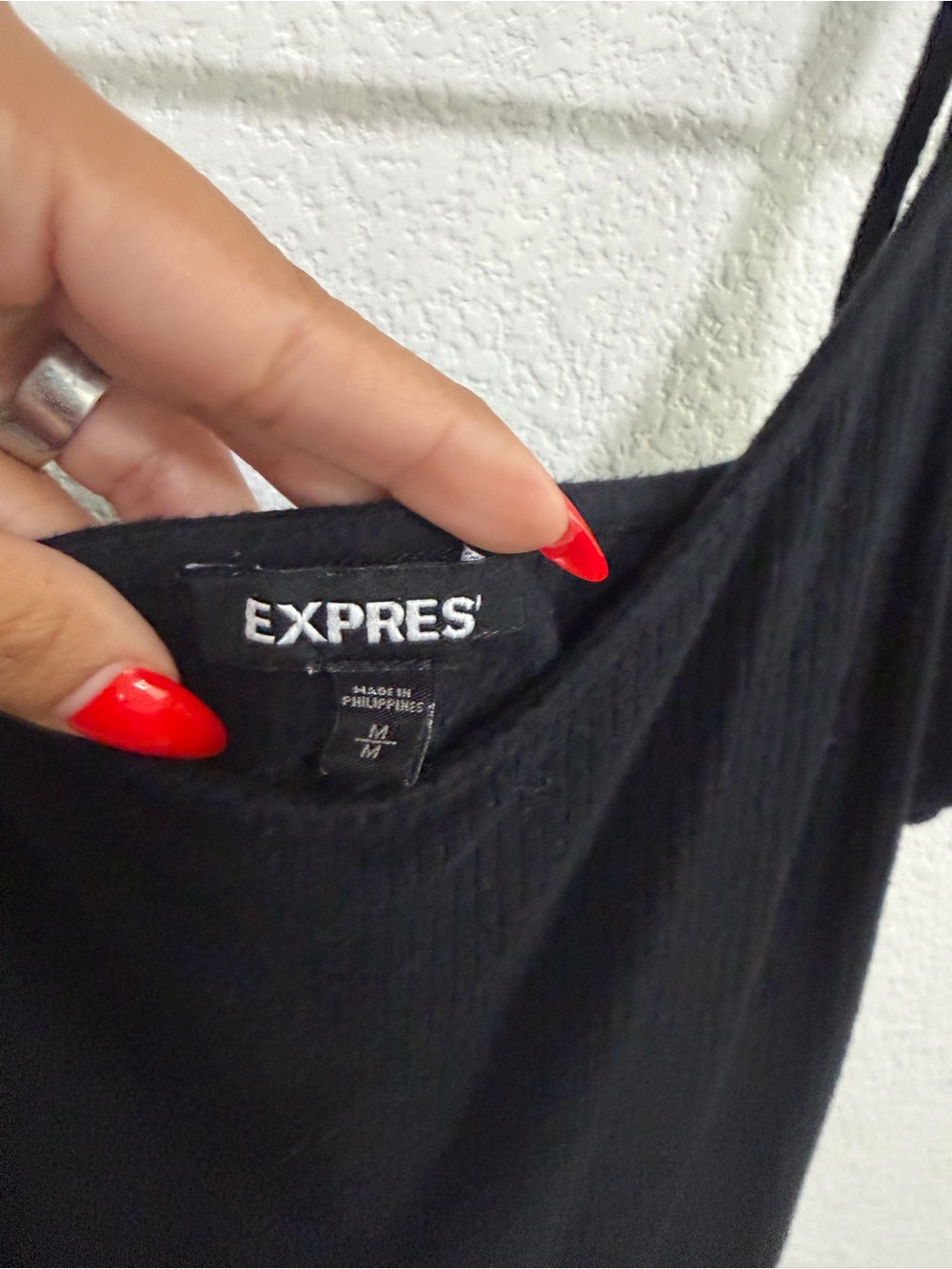 Express Black Ribbed Tank body suite